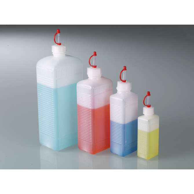 スクリューキャップ付きスクエアボトル-液体用500ml 182 mm